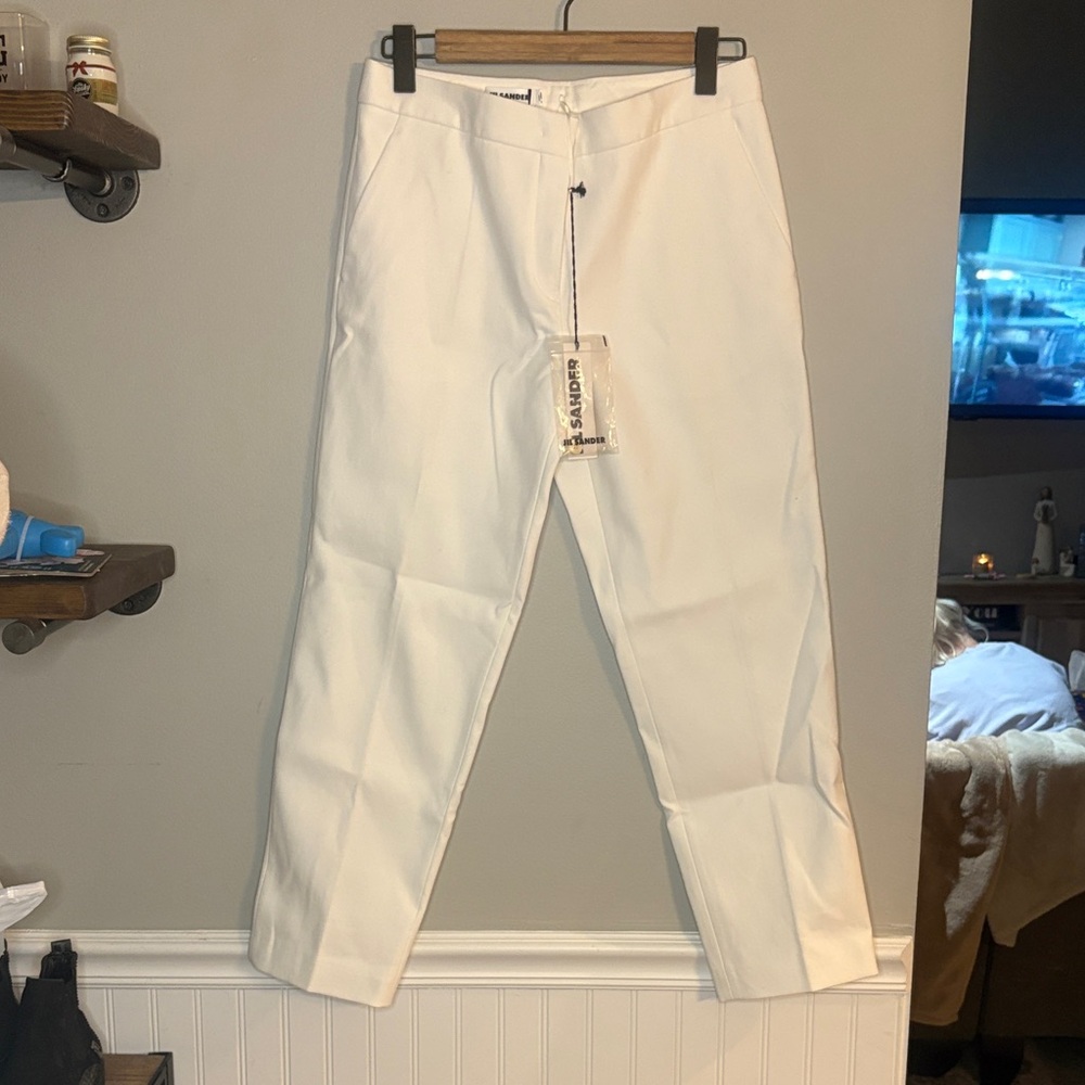 Jil Sander Cream Straight Leg Jeans